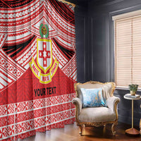Personalised Kolisi Tonga College Atele Window Curtain Polynesian Ngatu Tribal