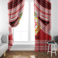 Personalised Kolisi Tonga College Atele Window Curtain Polynesian Ngatu Tribal
