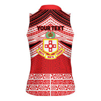 Personalised Kolisi Tonga College Atele Women Sleeveless Polo Shirt Polynesian Ngatu Tribal