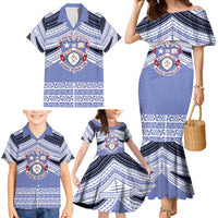 Personalised Tonga Apifoou College Family Matching Mermaid Dress and Hawaiian Shirt Polynesian Ngatu Tribal
