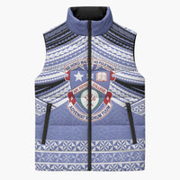 Personalised Tonga Apifoou College Sleeveless Puffer Jacket Polynesian Ngatu Tribal - Polynesian Pride