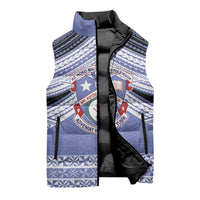 Personalised Tonga Apifoou College Sleeveless Puffer Jacket Polynesian Ngatu Tribal - Polynesian Pride