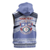 Personalised Tonga Apifoou College Sleeveless Zip Hoodie Polynesian Ngatu Tribal - Polynesian Pride