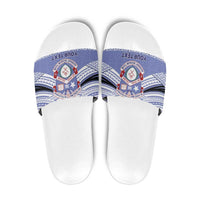 Personalised Tonga Apifoou College Slide Sandals Polynesian Ngatu Tribal - Polynesian Pride