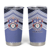 Personalised Tonga Apifoou College Tumbler Cup Polynesian Ngatu Tribal