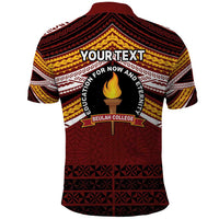 Personalised Tonga Beulah College Polo Shirt Polynesian Ngatu Tribal