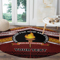 Personalised Tonga Beulah College Round Carpet Polynesian Ngatu Tribal