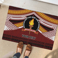 Personalised Tonga Beulah College Rubber Doormat Polynesian Ngatu Tribal