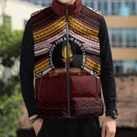 Personalised Tonga Beulah College Sleeveless Puffer Jacket Polynesian Ngatu Tribal - Polynesian Pride