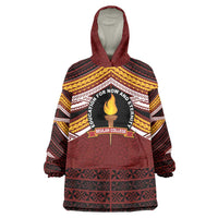 Personalised Tonga Beulah College Wearable Blanket Hoodie Polynesian Ngatu Tribal