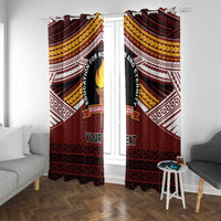 Personalised Tonga Beulah College Window Curtain Polynesian Ngatu Tribal