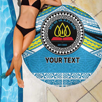 Personalised Tonga Lavengamalie College Beach Blanket Polynesian Ngatu Tribal