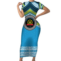 Personalised Tonga Lavengamalie College Family Matching Short Sleeve Bodycon Dress and Hawaiian Shirt Polynesian Ngatu Tribal