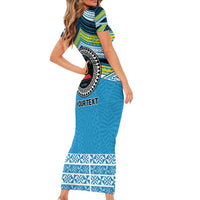Personalised Tonga Lavengamalie College Family Matching Short Sleeve Bodycon Dress and Hawaiian Shirt Polynesian Ngatu Tribal