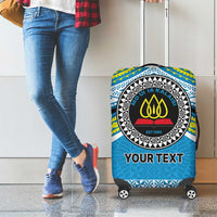 Personalised Tonga Lavengamalie College Luggage Cover Polynesian Ngatu Tribal