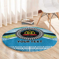 Personalised Tonga Lavengamalie College Round Carpet Polynesian Ngatu Tribal