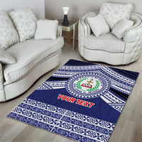 Personalised Tonga Sia'atoutai Theological College Area Rug Polynesian Ngatu Tribal