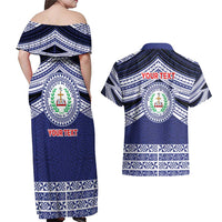 Personalised Tonga Sia'atoutai Theological College Couples Matching Off Shoulder Maxi Dress and Hawaiian Shirt Polynesian Ngatu Tribal