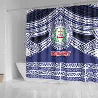 Personalised Tonga Sia'atoutai Theological College Shower Curtain Polynesian Ngatu Tribal