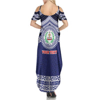 Personalised Tonga Sia'atoutai Theological College Summer Maxi Dress Polynesian Ngatu Tribal