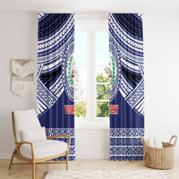 Personalised Tonga Sia'atoutai Theological College Window Curtain Polynesian Ngatu Tribal