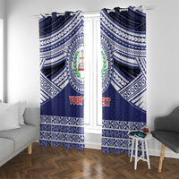 Personalised Tonga Sia'atoutai Theological College Window Curtain Polynesian Ngatu Tribal