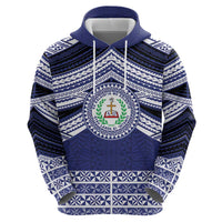 Personalised Tonga Sia'atoutai Theological College Zip Hoodie Polynesian Ngatu Tribal