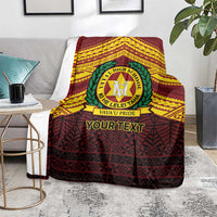 Personalised Tonga Vava'u High School Blanket Polynesian Ngatu Tribal