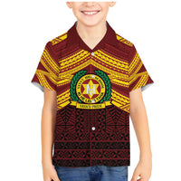 Personalised Tonga Vava'u High School Family Matching Mermaid Dress and Hawaiian Shirt Polynesian Ngatu Tribal