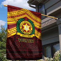 Personalised Tonga Vava'u High School Garden Flag Polynesian Ngatu Tribal