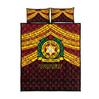 Personalised Tonga Vava'u High School Quilt Bed Set Polynesian Ngatu Tribal