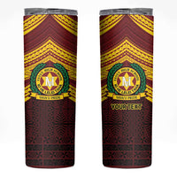 Personalised Tonga Vava'u High School Skinny Tumbler Polynesian Ngatu Tribal
