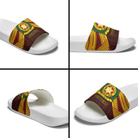 Personalised Tonga Vava'u High School Slide Sandals Polynesian Ngatu Tribal - Polynesian Pride