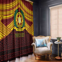 Personalised Tonga Vava'u High School Window Curtain Polynesian Ngatu Tribal