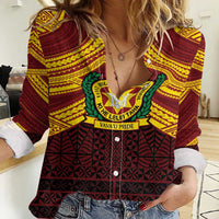 Personalised Tonga Vava'u High School Women Casual Shirt Polynesian Ngatu Tribal