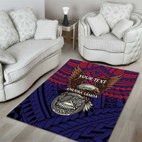 American Samoa Brave Eagle Personalized Area Rug National Flag Color
