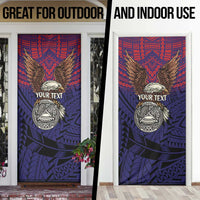 American Samoa Brave Eagle Personalized Door Cover National Flag Color - Polynesian Pride