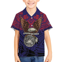 American Samoa Brave Eagle Personalized Family Matching Puletasi and Hawaiian Shirt National Flag Color