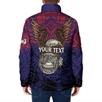 American Samoa Brave Eagle Personalized Padded Jacket National Flag Color - Polynesian Pride