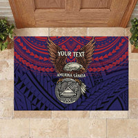 American Samoa Brave Eagle Personalized Rubber Doormat National Flag Color