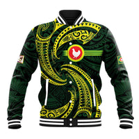 American Samoa Manua Cession Day Personalized Baseball Jacket Polynesian Wave Style