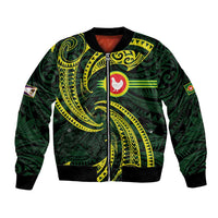 American Samoa Manua Cession Day Personalized Bomber Jacket Polynesian Wave Style