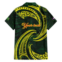 American Samoa Manua Cession Day Personalized Family Matching Off Shoulder Maxi Dress and Hawaiian Shirt Polynesian Wave Style