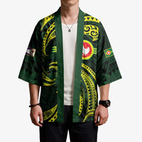 American Samoa Manua Cession Day Personalized Kimono Polynesian Wave Style - Polynesian Pride