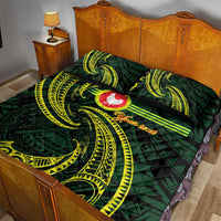 American Samoa Manua Cession Day Personalized Quilt Bed Set Polynesian Wave Style