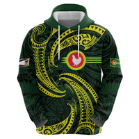 American Samoa Manua Cession Day Personalized Zip Hoodie Polynesian Wave Style