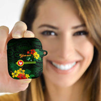 American Samoa Manu'atele Personalized AirPods Case Manua Island Hibiscus Flowers - Polynesian Pride