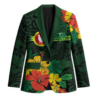 American Samoa Manu'atele Personalized Blazer Manua Island Hibiscus Flowers - Polynesian Pride