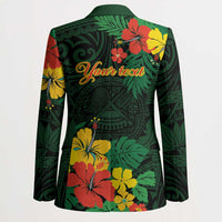 American Samoa Manu'atele Personalized Blazer Manua Island Hibiscus Flowers - Polynesian Pride