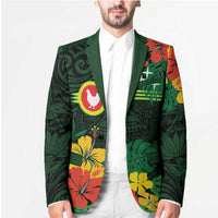 American Samoa Manu'atele Personalized Blazer Manua Island Hibiscus Flowers - Polynesian Pride